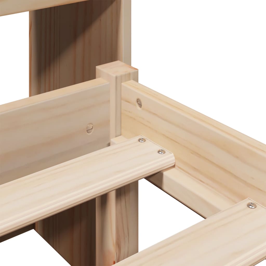 Cama com estante sem colchão 120x200 cm pinho maciço