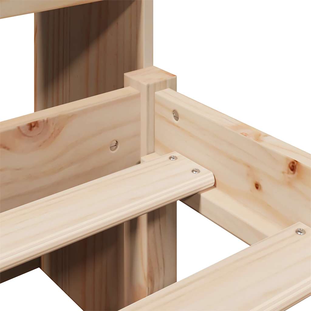 Cama com estante sem colchão 120x200 cm pinho maciço