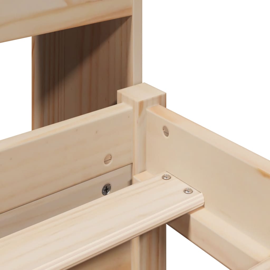 Cama com estante sem colchão 120x190 cm pinho maciço