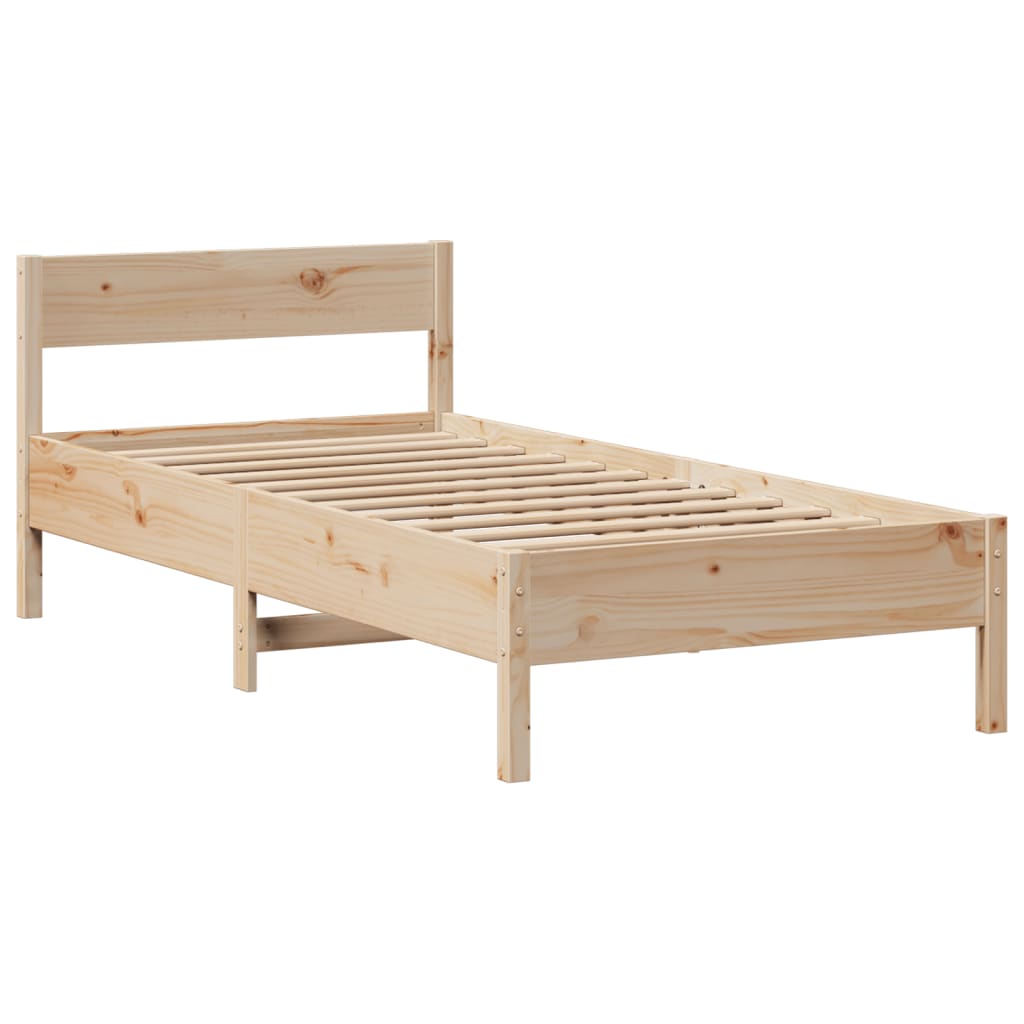 Cama com estante sem colchão 90x190 cm pinho maciço