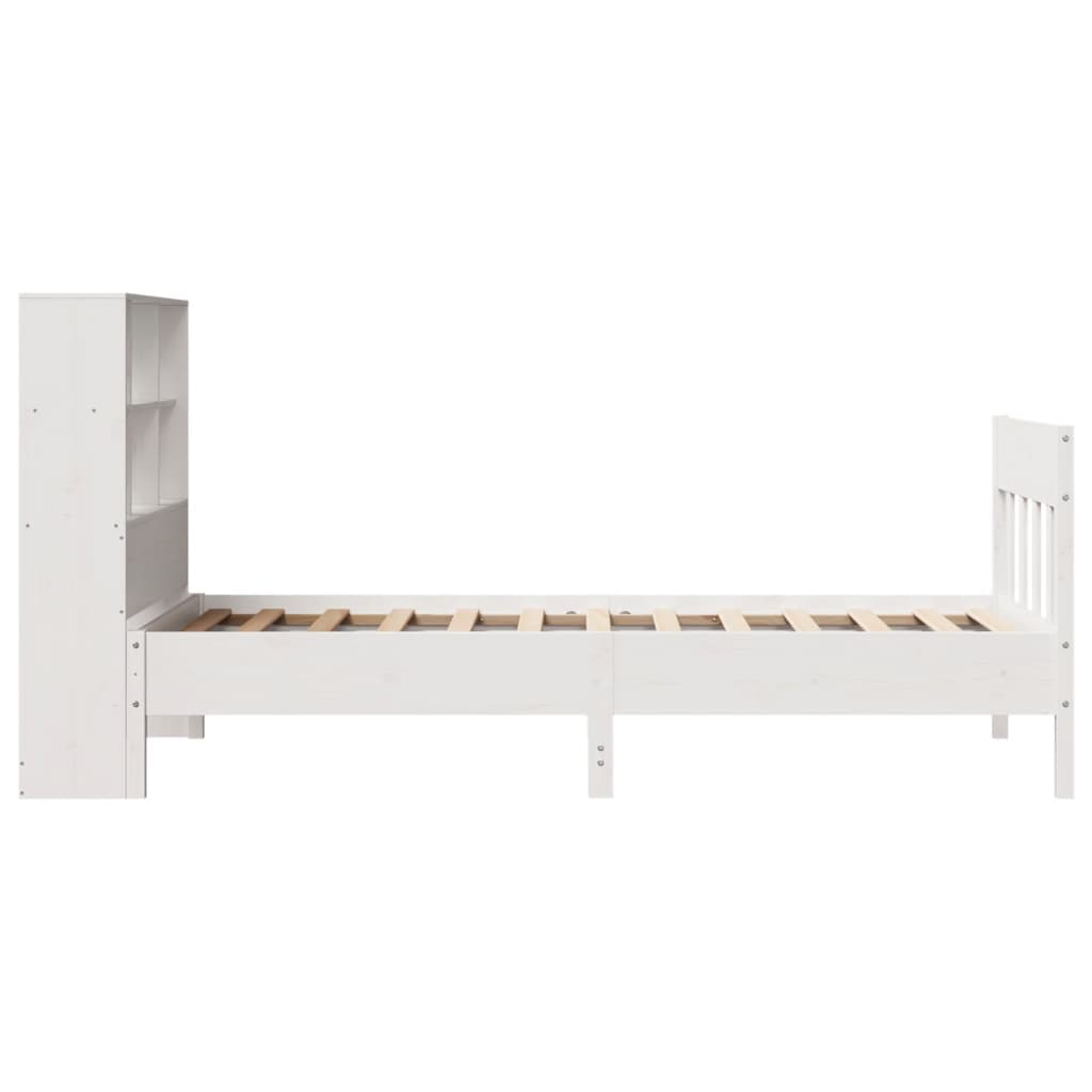 Cama sem colchão 90x200 cm madeira de pinho maciça branco