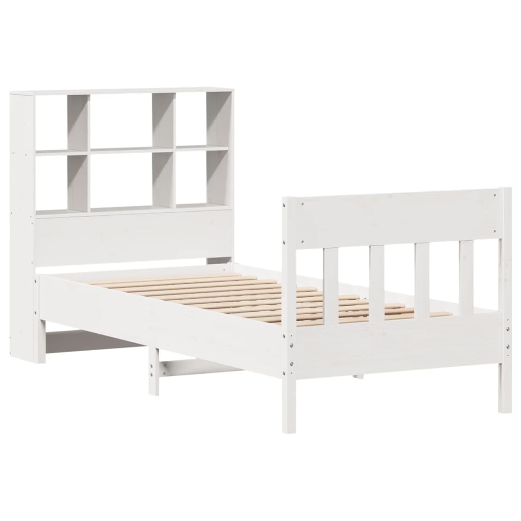 Cama sem colchão 90x190 cm madeira de pinho maciça branco