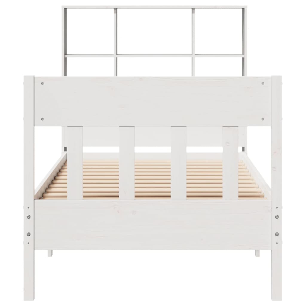 Cama sem colchão 90x190 cm madeira de pinho maciça branco