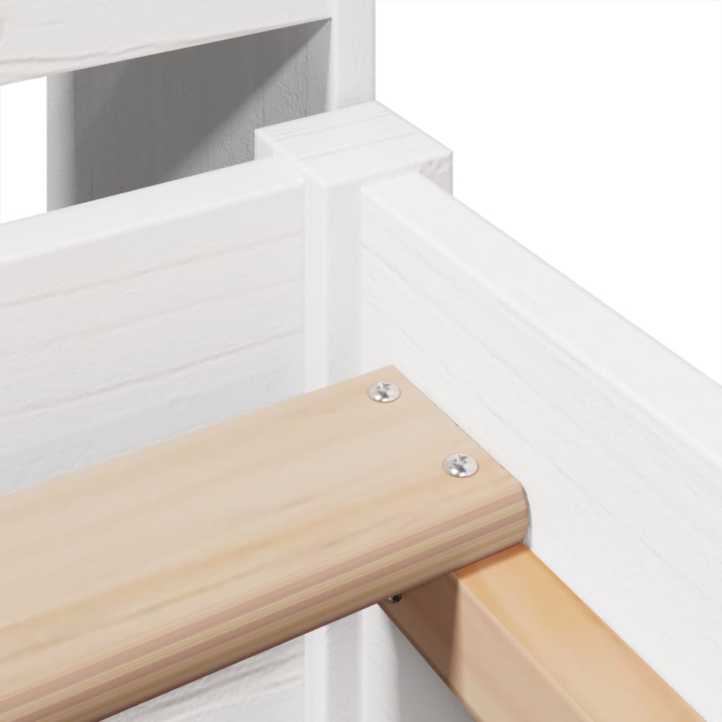 Cama sem colchão 75x190 cm madeira de pinho maciça branco