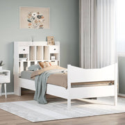 Cama sem colchão 75x190 cm madeira de pinho maciça branco