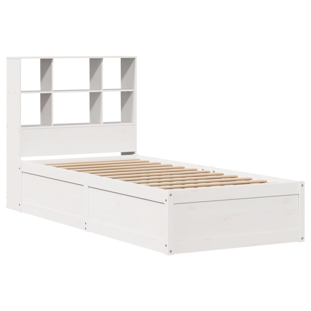 Cama sem colchão 90x190 cm madeira de pinho maciça branco