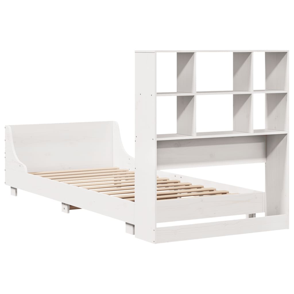 Cama sem colchão 90x190 cm madeira de pinho maciça branco