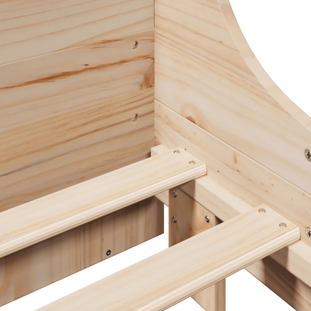 Cama com estante sem colchão 120x190 cm madeira maciça