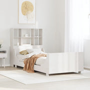 Cama com estante sem colchão 90x190 cm madeira maciça branco