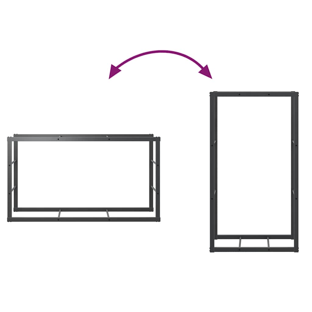 Suporte para lenha 110x30x61 cm aço preto