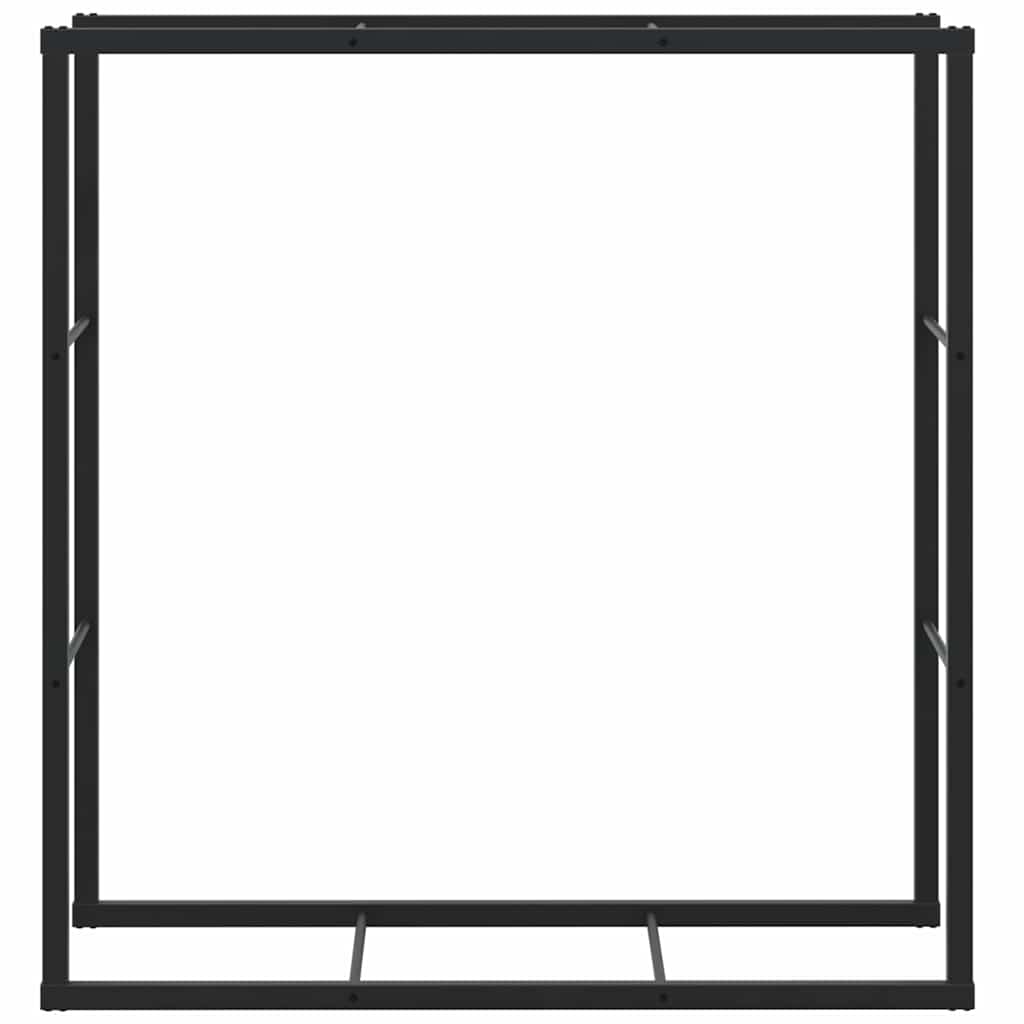 Suporte para lenha 110x30x116 cm aço preto