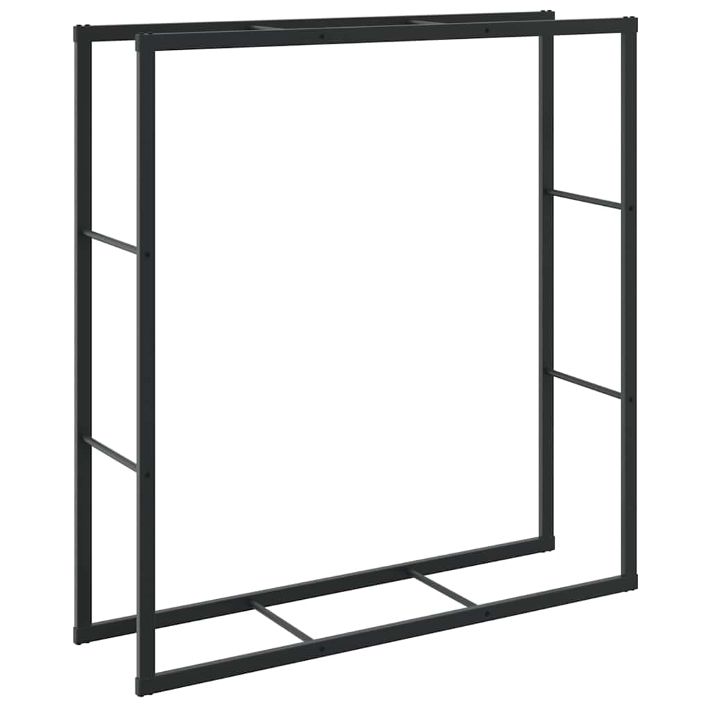 Suporte para lenha 110x30x116 cm aço preto