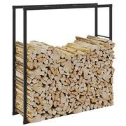 Suporte para lenha 110x30x116 cm aço preto