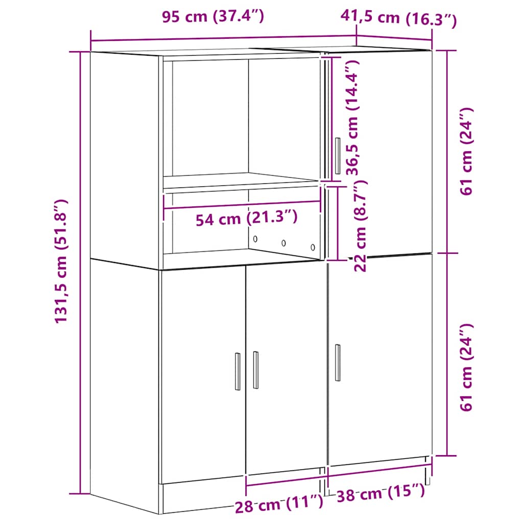 2 pcs armário de cozinha conjunto derivados de madeira preto