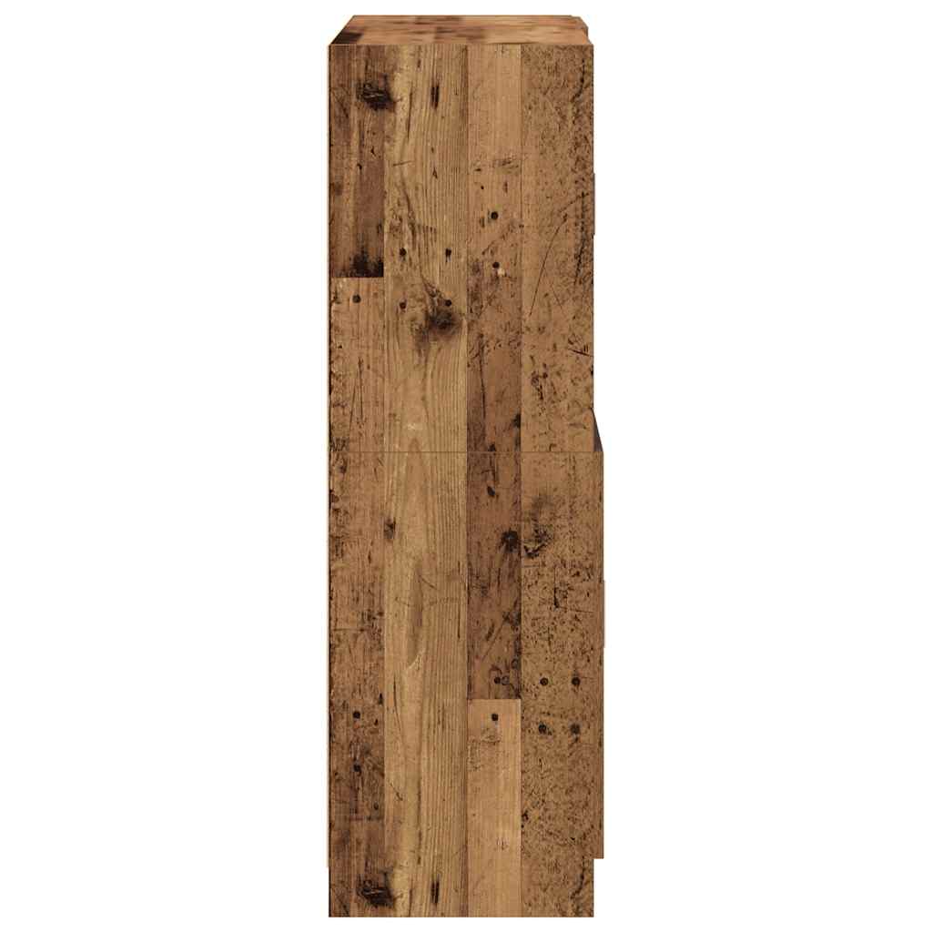 2 pcs armário de cozinha conjunto deriv. madeira madeira velha