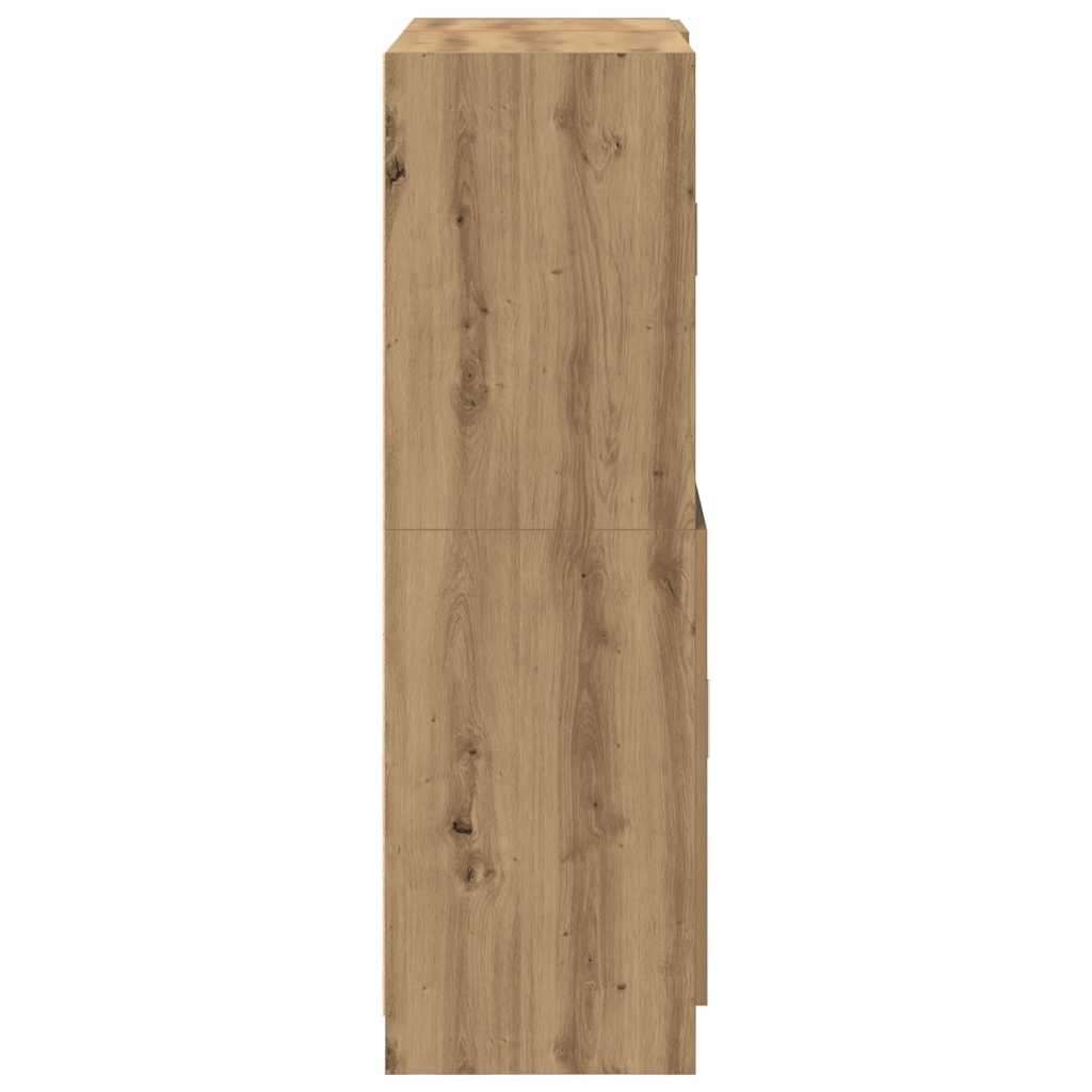 2pcs armário de cozinha conj. deriv. madeira carvalho artisiano