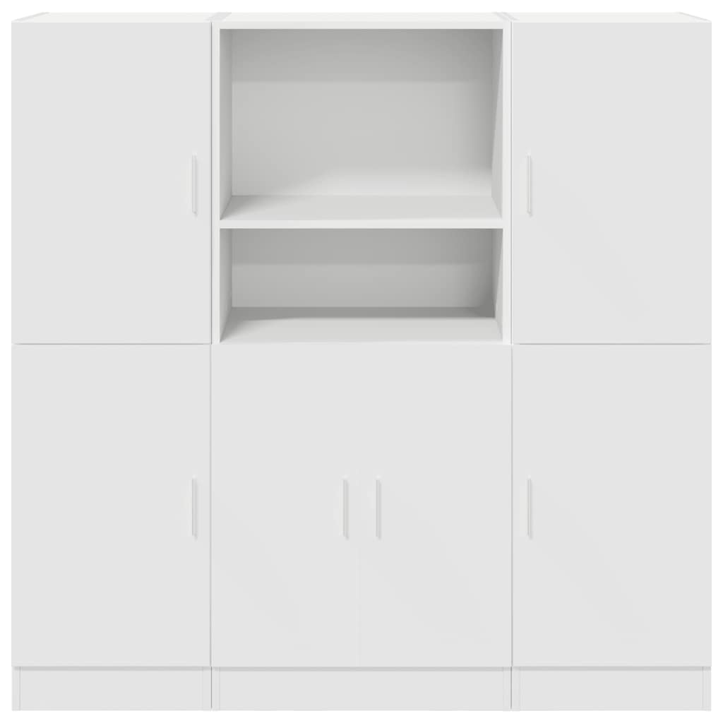 3 pcs armário de cozinha conjunto derivados de madeira branco