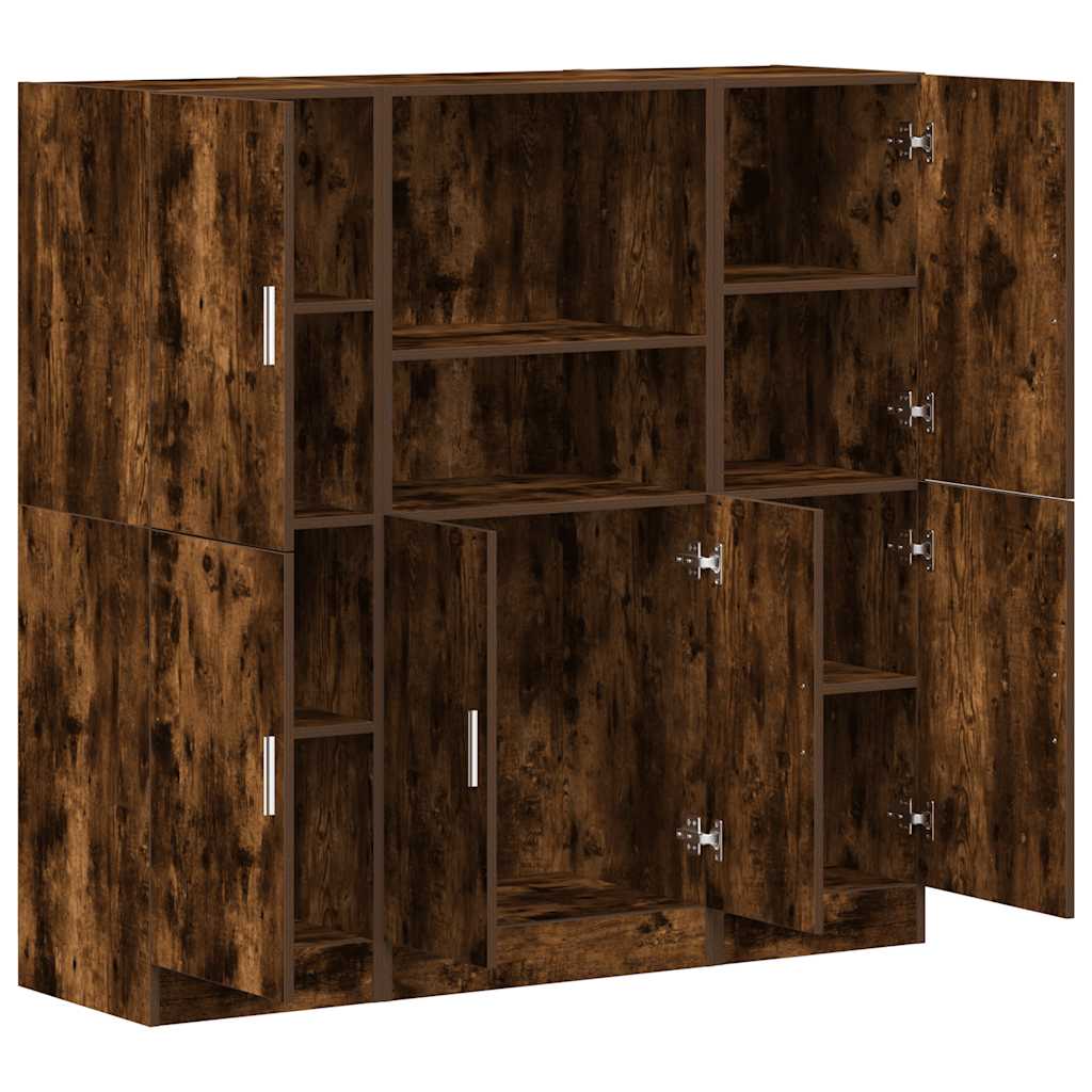 3pcs armário de cozinha conjunto deriv. madeira carvalho fumado