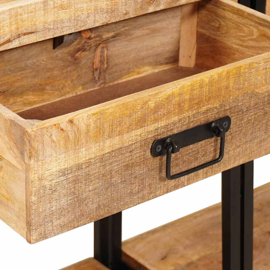 Aparador 2 pcs Castanho Madeira de mangueira áspera maciça