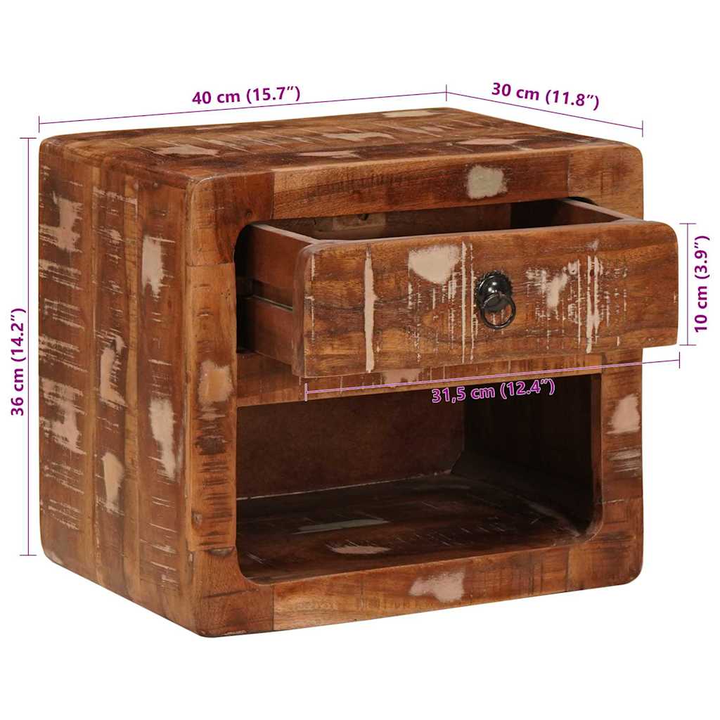 Armário de Cama Montado na Parede Multicolor 40 x 30 x 36 cm