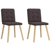 Cadeiras de jantar 2 pcs tecido castanho-escuro