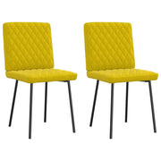 Cadeiras de jantar 2 pcs veludo amarelo