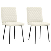Cadeiras de jantar 2 pcs veludo cor creme