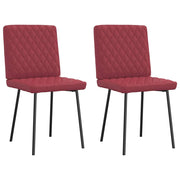 Cadeiras de jantar 2 pcs couro artificial vermelho-tinto