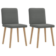 Cadeiras de jantar 2 pcs tecido cinzento-escuro