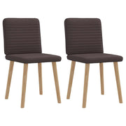 Cadeiras de jantar 2 pcs tecido castanho-escuro