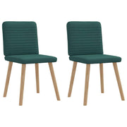 Cadeiras de jantar 2 pcs tecido verde-escuro