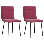 Cadeiras de jantar 2 pcs veludo vermelho tinto