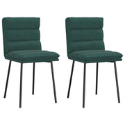 Cadeiras de jantar 2 pcs veludo verde-escuro