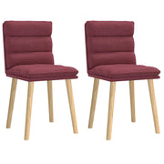 Cadeiras de jantar 2 pcs tecido vermelho tinto