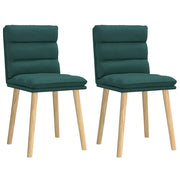 Cadeiras de jantar 2 pcs tecido verde-escuro