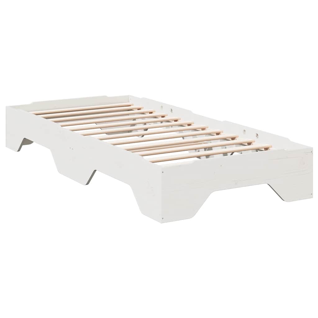 Cama sem colchão empilháveis 90x190 cm madeira maciça branco