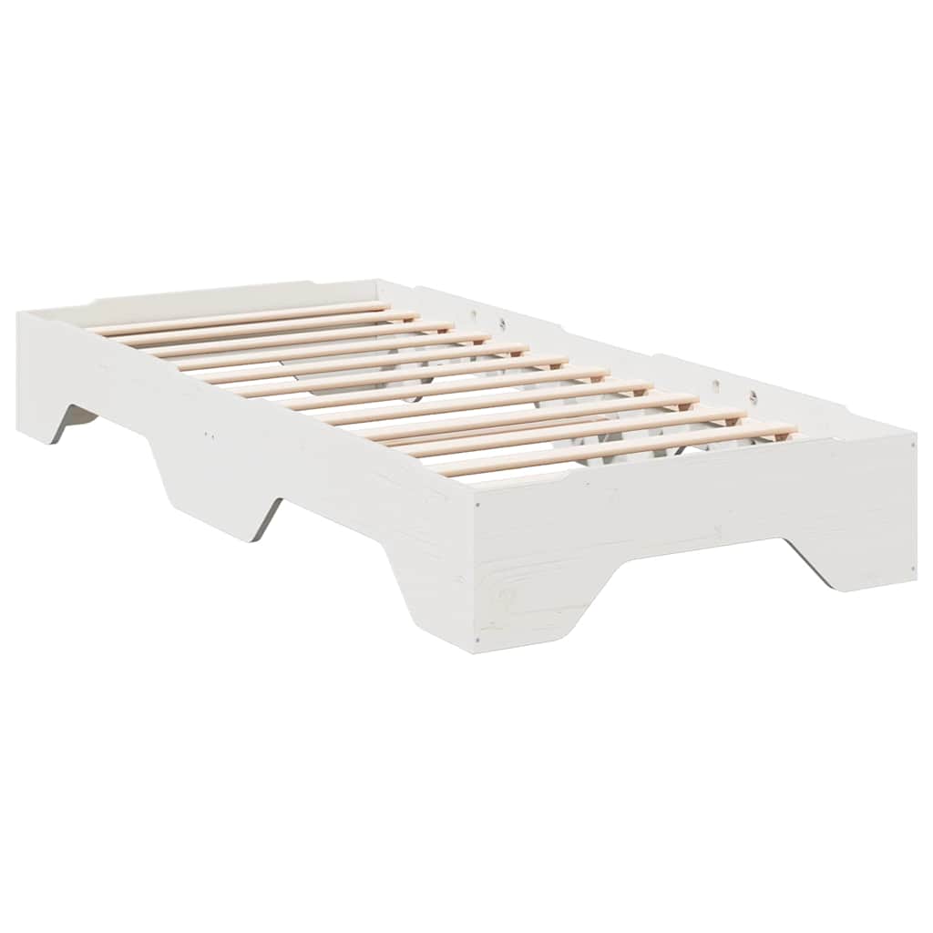 Cama sem colchão empilháveis 90x190 cm madeira maciça branco