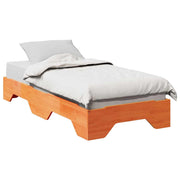 Cama sem colchão empilháveis 90x190 cm madeira castanho-mel