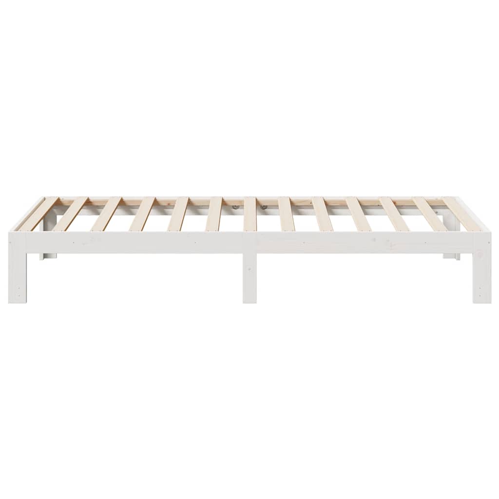 Estrutura de cama sem colchão 80x200 cm pinho maciço branco