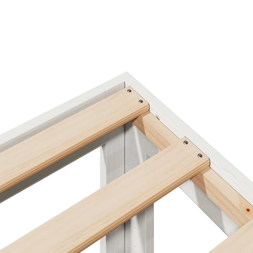 Estrutura de cama sem colchão 80x200 cm pinho maciço branco