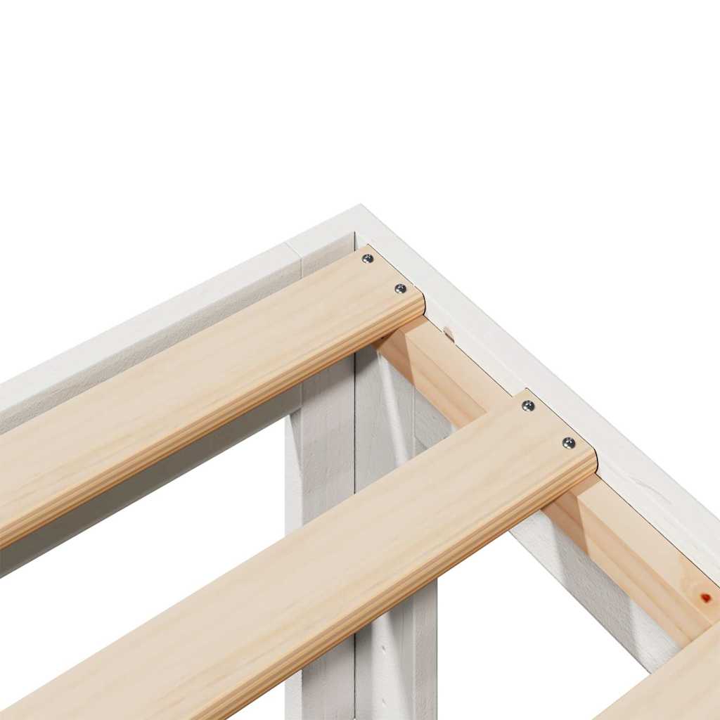 Cama sem colchão 160x200 cm madeira de pinho maciça branco