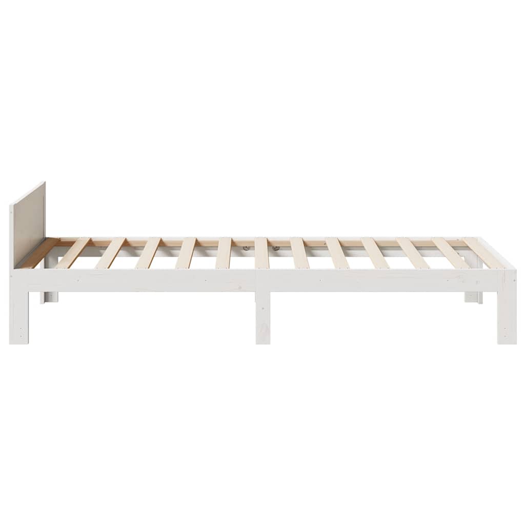Estrutura de cama sem colchão 80x200 cm pinho maciço branco