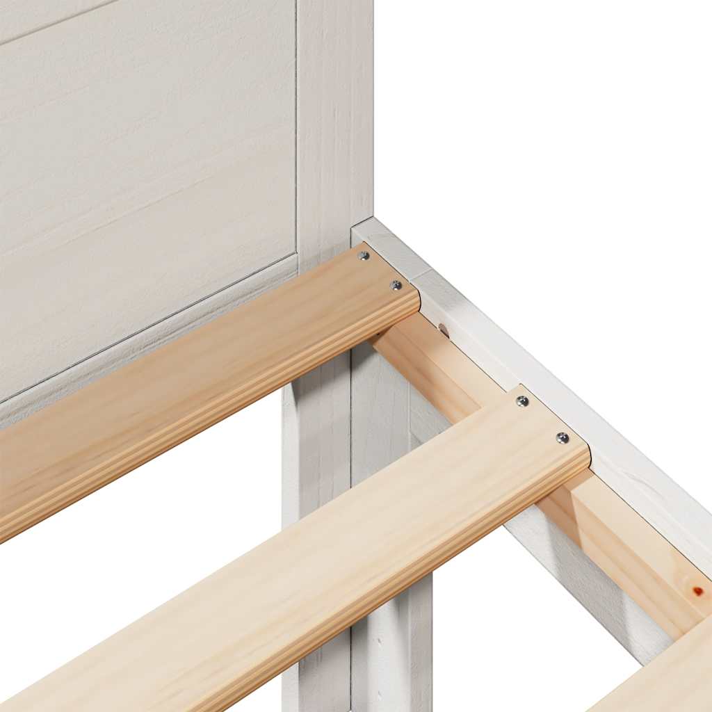 Estrutura de cama sem colchão 80x200 cm pinho maciço branco
