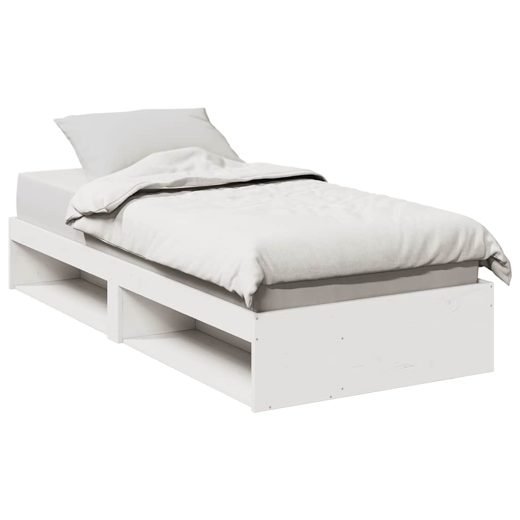 Sofá-cama sem colchão 90x200 cm madeira de pinho maciça branco