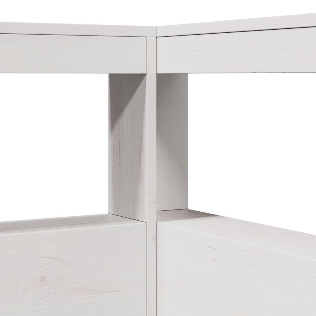 Estante cabeceira forma de L 100 cm madeira pinho maciça branco