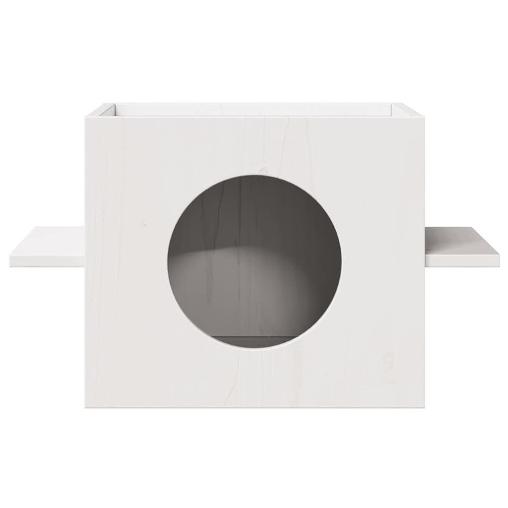 Casa do gato 51x35x30 cm madeira de pinho maciça branco