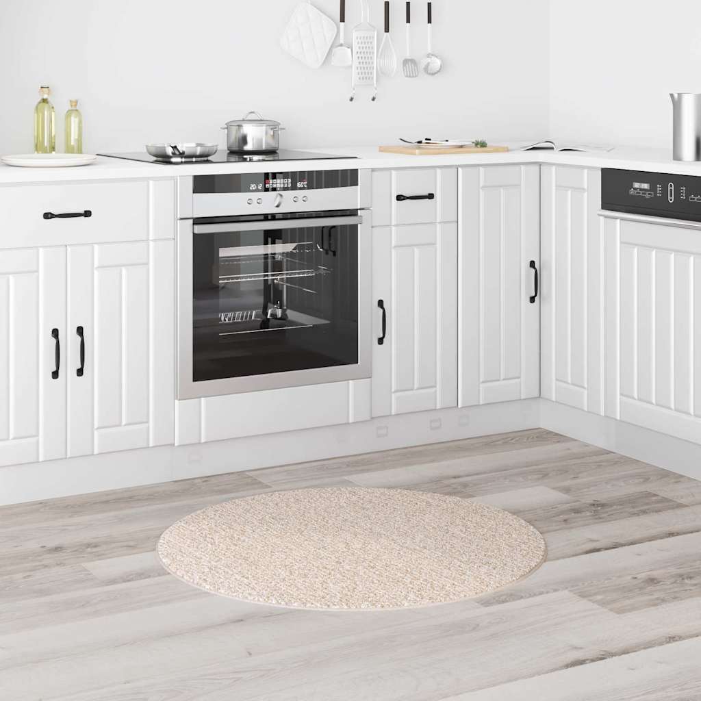 Tapete Shaggy Antiderrapante Creme 90 x 90 cm PP