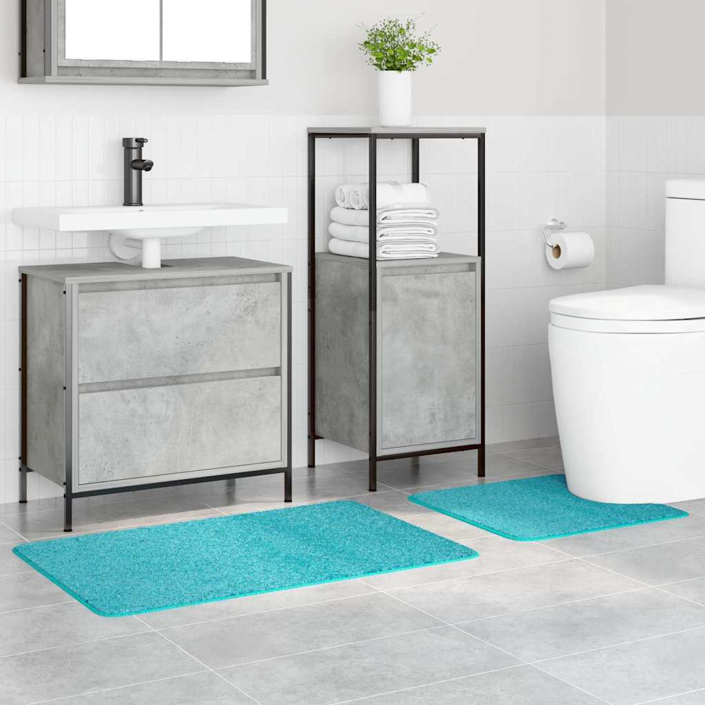 Conjunto de Tapetes de Banho Antiderrapantes 2 pcs Turquesa PP