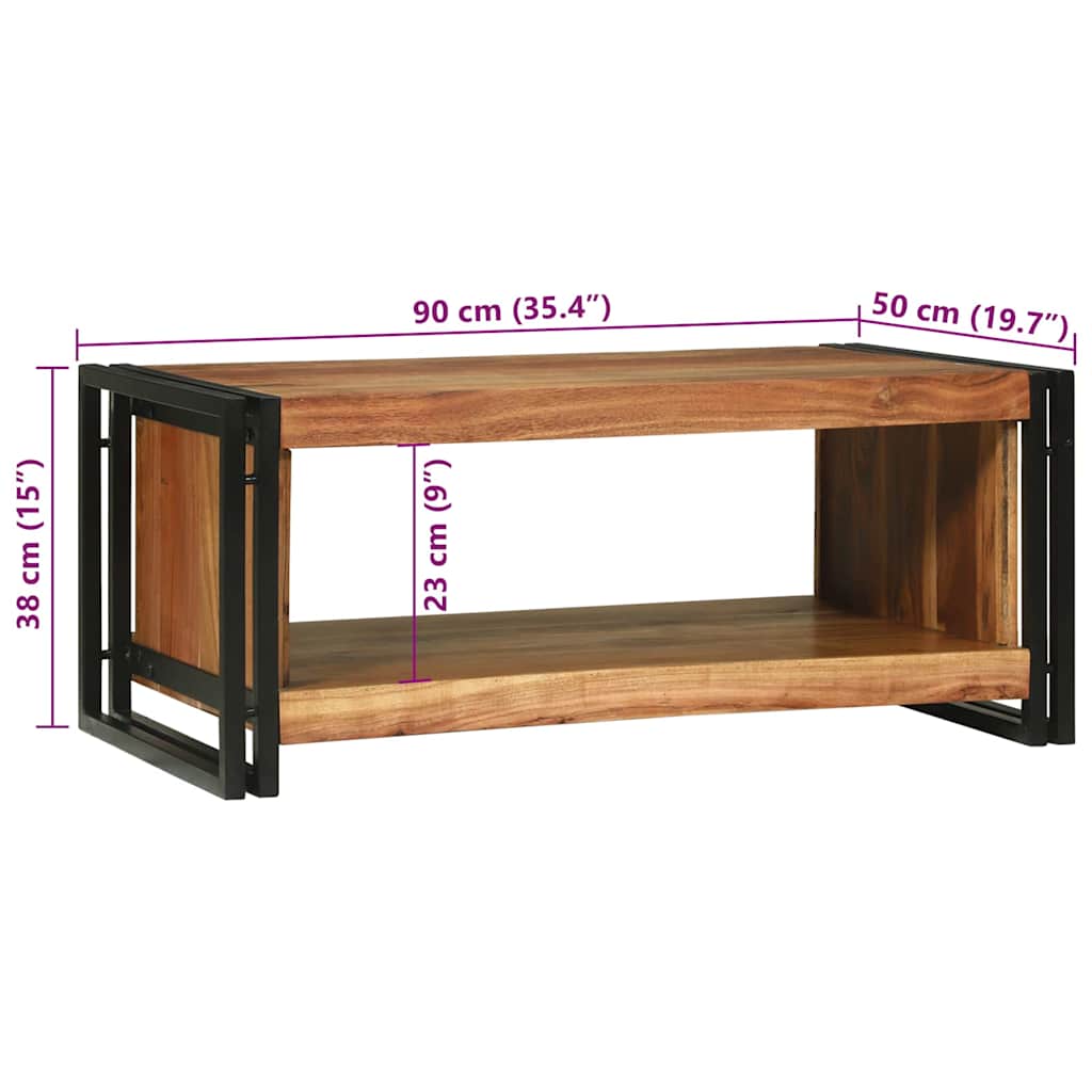 Mesa de centro 90 x 50 x 38 cm Madeira de acácia maciça