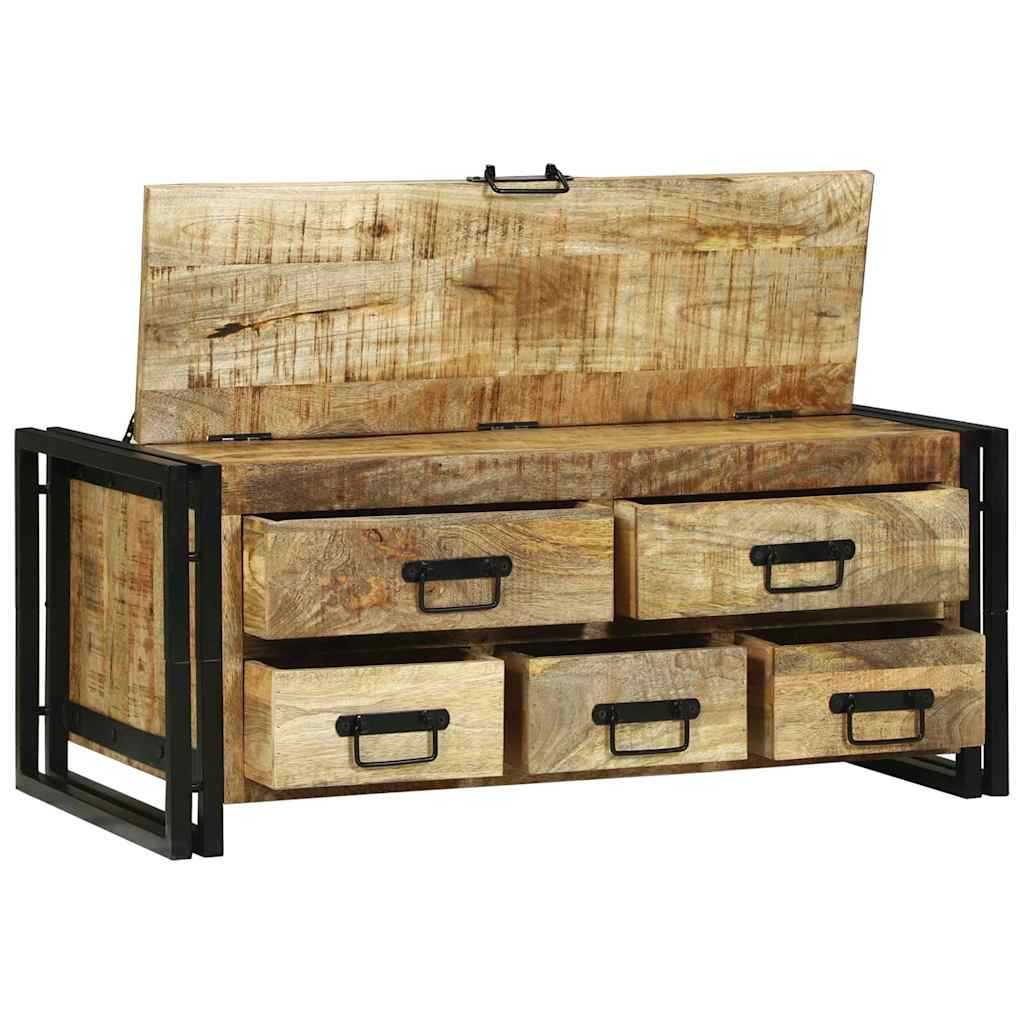 Mesa de centro Castanho Madeira de mangueira áspera maciça